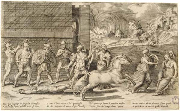 Giulio Bonasone - Combattimento di Ettore e Achille